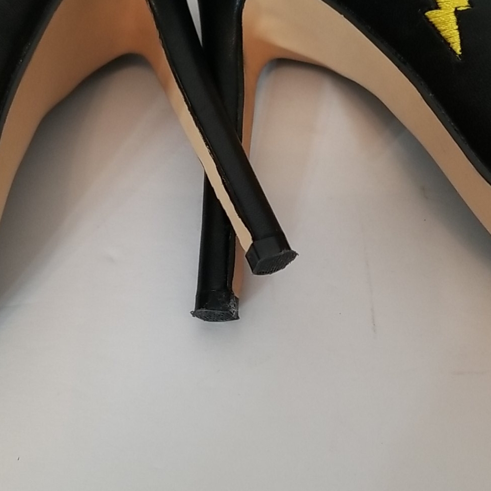 Betsey Johnson Black Heels with Pink and Yellow Accents - Picture 7 of 10